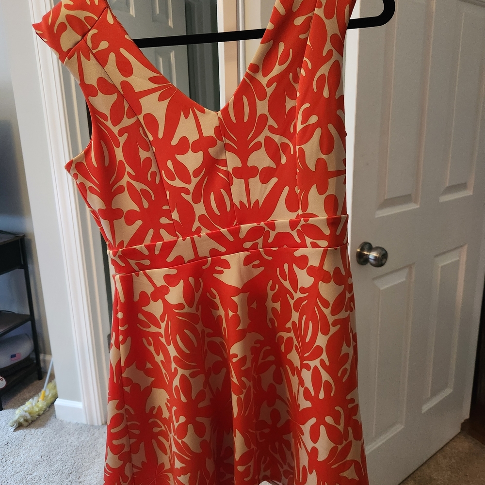 Pink Owl Vibrant Orange Sleeveless Dress Size Large - Picture 7 of 8